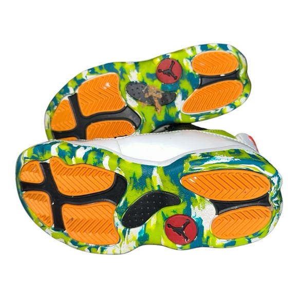 Jordan 6 rings toddler Black & White High-Top Sneakers Neon Accents size 9C - Picture 6 of 8